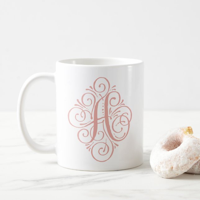Personlig prydnad Monogram Swash Kaffemugg (Med munk)