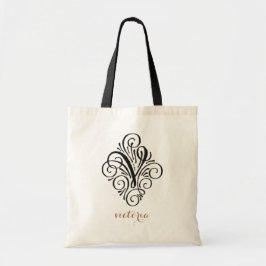 Personlig prydnadsmonogram med initial "V" Tygkasse