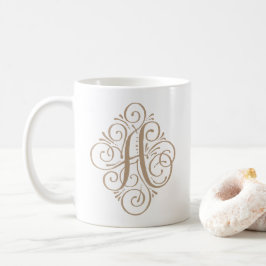 Personlig prydnadsmonogram med sväng kaffemugg