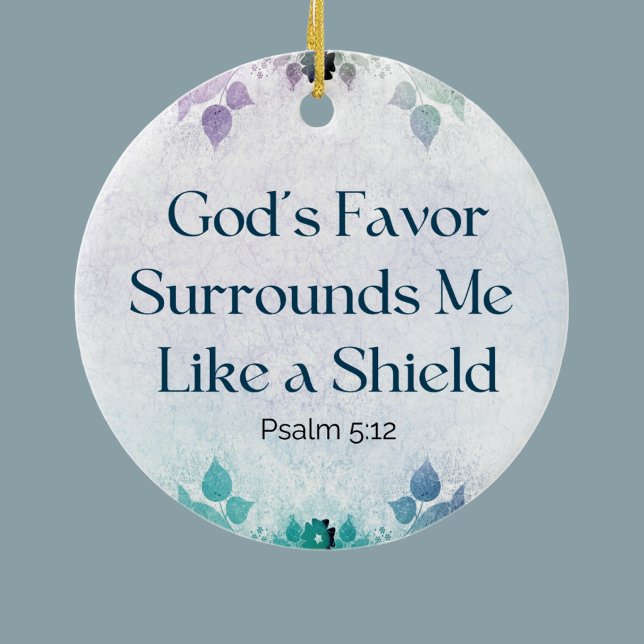Personlig Psalm 5:12 Guds fördel Julgransprydnad Keramik (Skapare uppladdad)