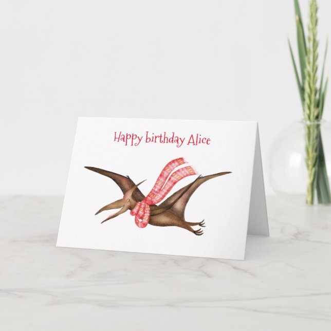 Personlig Pterodactyl-födelsedagskort Kort (Framsida)
