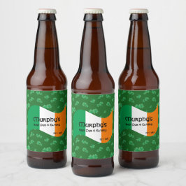 Personlig Pub & Eatery Irish Flagga Shamrocks Ölflaska Etikett