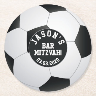 Personlig Pub Mitzvah Black White Underlägg Papper Rund