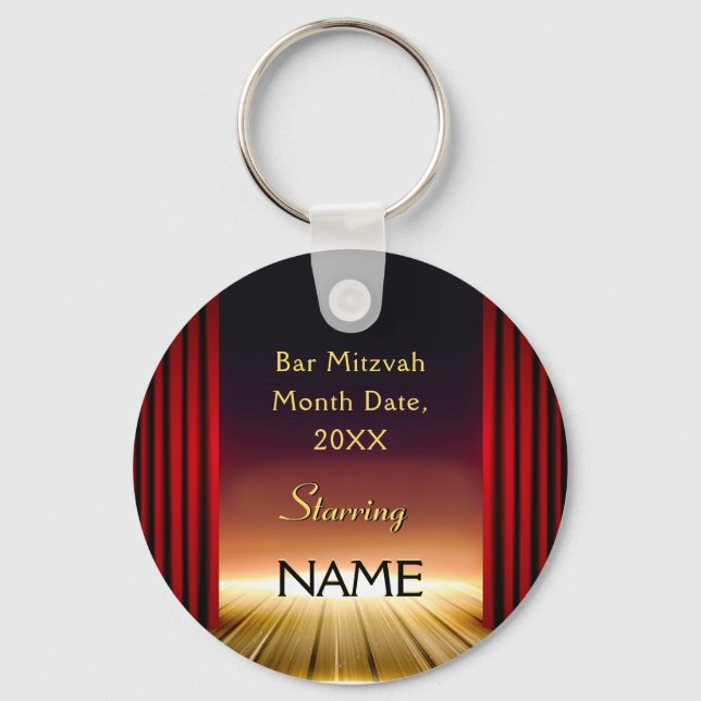 Personlig Pub Mitzvah Party favors Giveaways Nyckelring (Framsida)