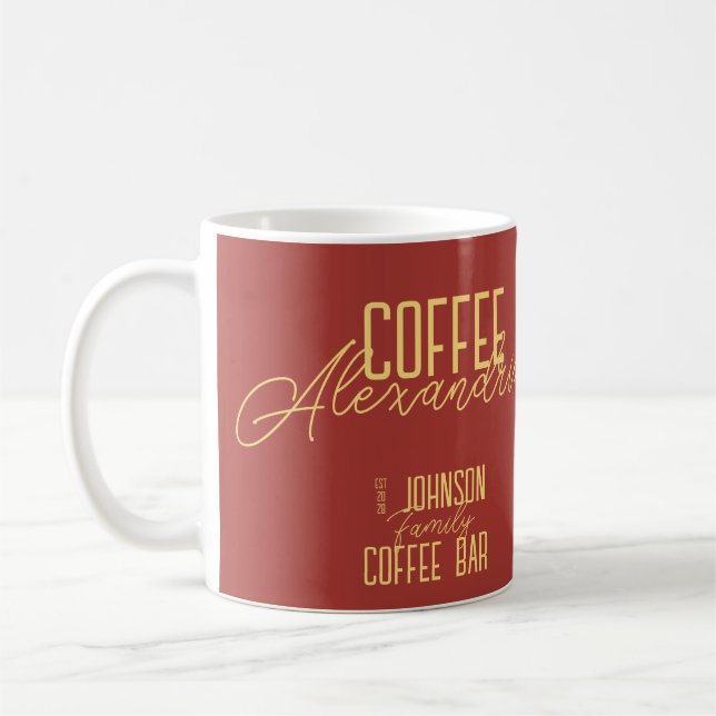 Personlig Pub Rustic Typografi Kaffemugg (Vänster)