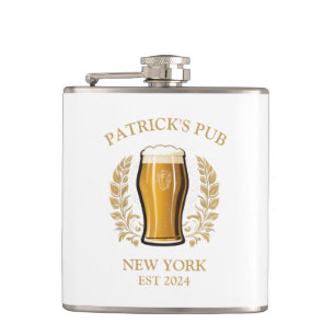 Personlig Pub Sign Beer Glass med eget namn Fickplunta