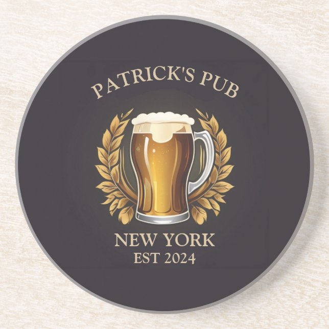 Personlig Pub-tecken för Pub Beer Glass-Logotyp he Underlägg (Framsidan)