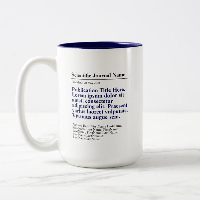 Personlig Publication Two-Tone 15oz Mugg - Blue (Vänster)