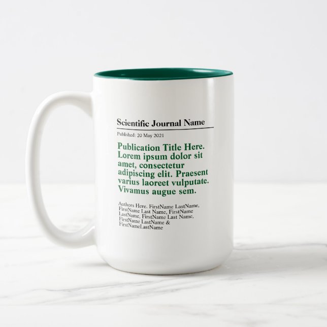 Personlig Publication Two-Tone 15oz Mugg - Grönt (Vänster)