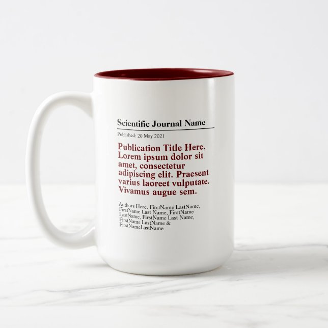 Personlig Publication Two-Tone 15oz Mugg - Red (Vänster)