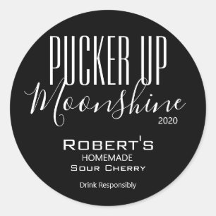 Personlig "Pucker Up Moonshine" - etikett
