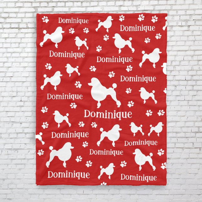 Personlig Pudel Blanket Anpassningsbar Hund älskar Fleecefilt (Personalized poodle blanket gift)