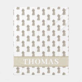 Personlig Pudel (Grå Silver)  Fleecefilt