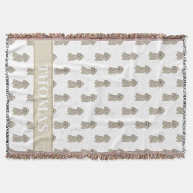 Personlig Pudel (Grått Silver) Filt (Framsidan)