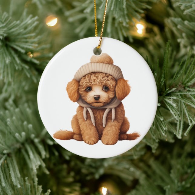 Personlig Pudel Hund Art Julgransprydnad Keramik (Träd)