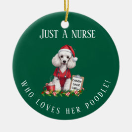 Personlig Pudel Nurse jul Hund älskare Gift Julgransprydnad Keramik