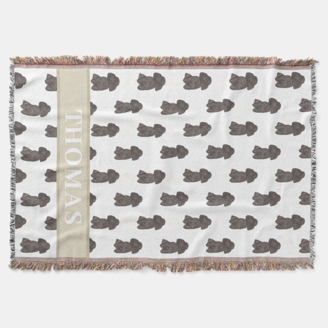 Personlig Pudel (Svart) Filt (Framsidan)