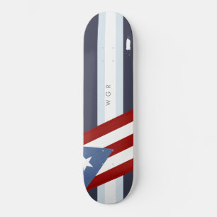 Personlig Puerto Rico-flagg Mini Skateboard Bräda 18,5 Cm