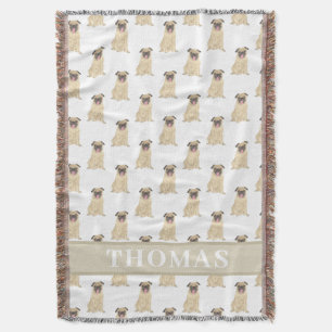 Personlig Pug Baby Blanket Filt