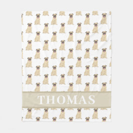 Personlig Pug Baby Blanket Fleecefilt