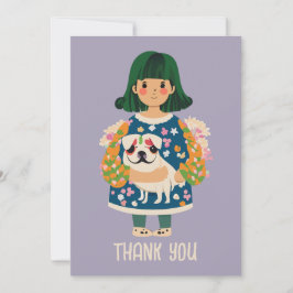Personlig Pug-hälsningskort | Boho Blommigt Card Julkort