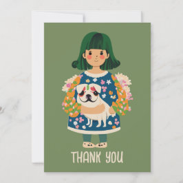 Personlig Pug-hälsningskort | Boho Blommigt Card Julkort