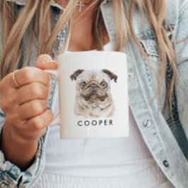 Personlig Pug Hund Hund älskare Namn Gift Mugg