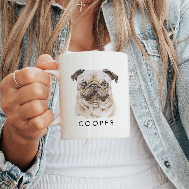 Personlig Pug Hund Hund älskare Namn Gift Mugg (Skapare uppladdad)