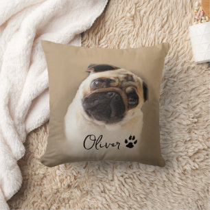 Personlig Pug Hund Photo Image Kudde