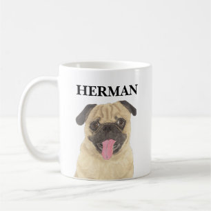 Personlig Pug Kaffemugg