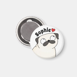 Personlig Pug Magnet, Anpassad Namn Pug Magnet