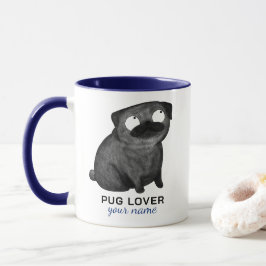 Personlig Pug-mugg, anpassat namn & fras Mugg