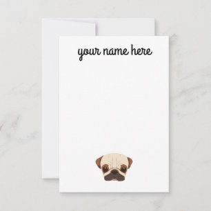 Personlig Pug Notecards OSA Kort