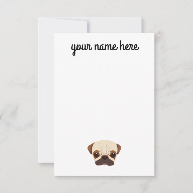 Personlig Pug Notecards OSA Kort (Framsida)
