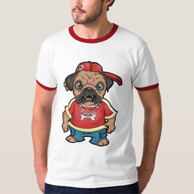 Personlig Pug Tees Tee Shirt (Framsida)