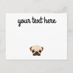Personlig Pug-vykort Vykort