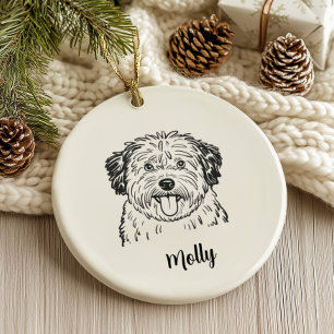 Personlig Puli Hund Jul Julgransprydnad Keramik
