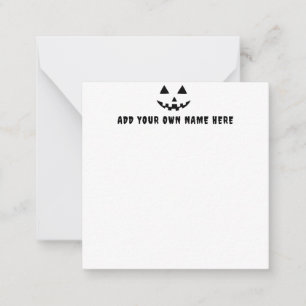 Personlig Pumpa Halloween Ditt Namn Anteckningskort