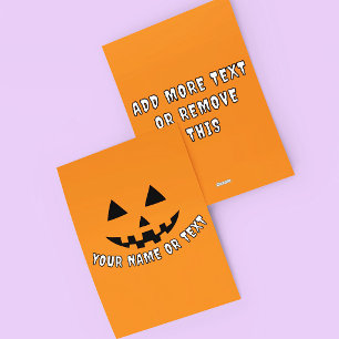 Personlig Pumpa Halloween Ditt Namn eller Text Julkort