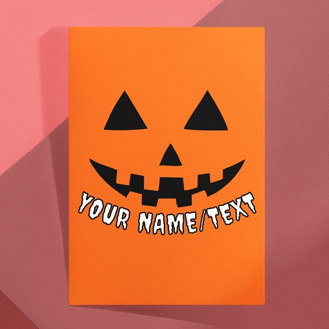 Personlig Pumpa Halloween Ditt Namn eller TEXT Vykort (Skapare uppladdad)
