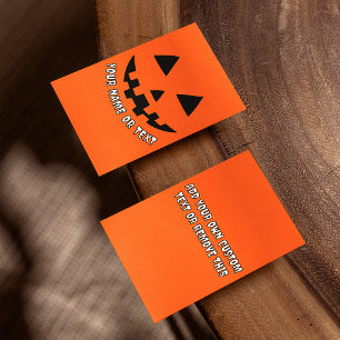 Personlig Pumpa Halloween Namn & ANPASSAD TEXT Reklamblad