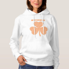 Personlig Pumpa Orange Shamrock Gingham Rutig T Shirt