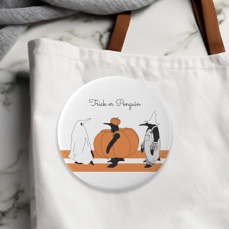 Personlig Pumpa Pingvin Rolig Halloween Knapp