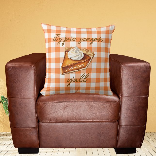 Personlig pumpapaj Gingham-rutig höst Kudde (Skapare uppladdad)