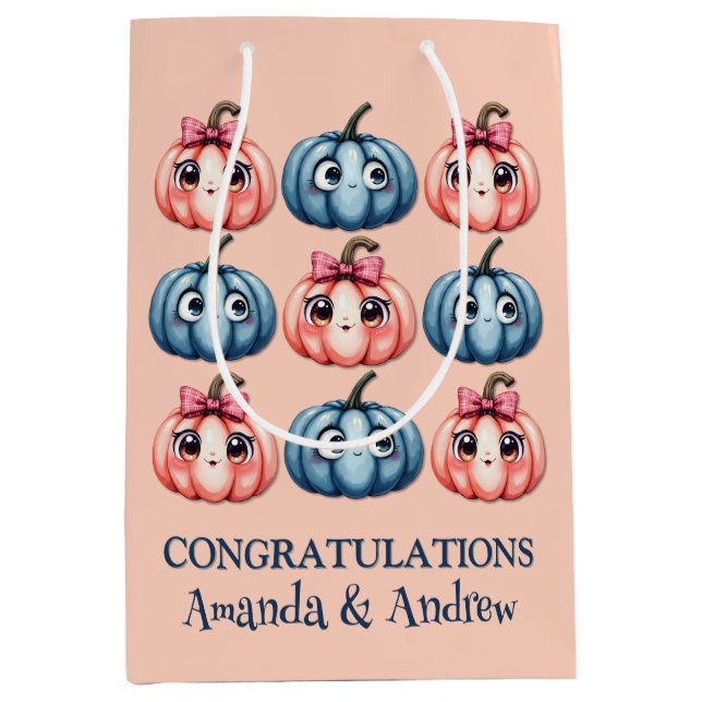 Personlig Pumpkin Baby Shower Rosa (Framsidan)