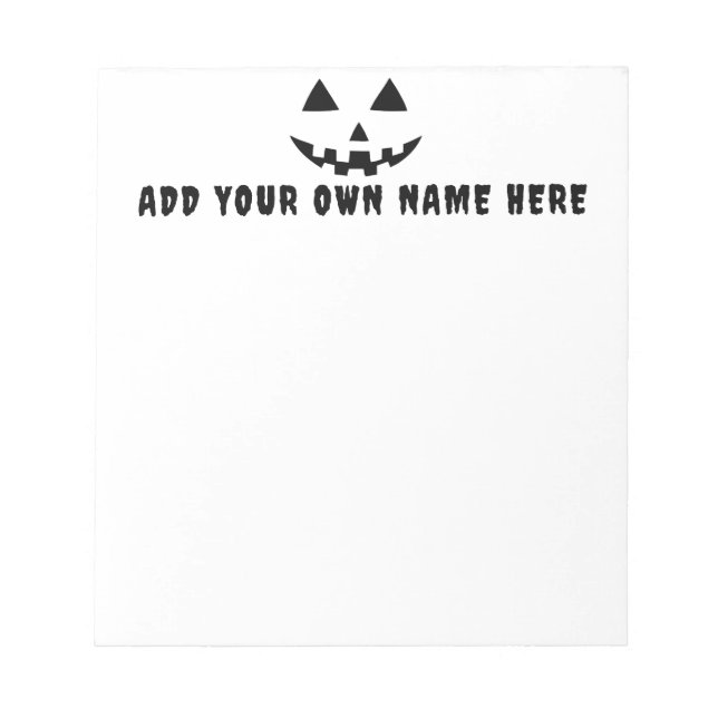 Personlig Pumpkin Halloween ditt namn Anteckningsblock (Framsida)