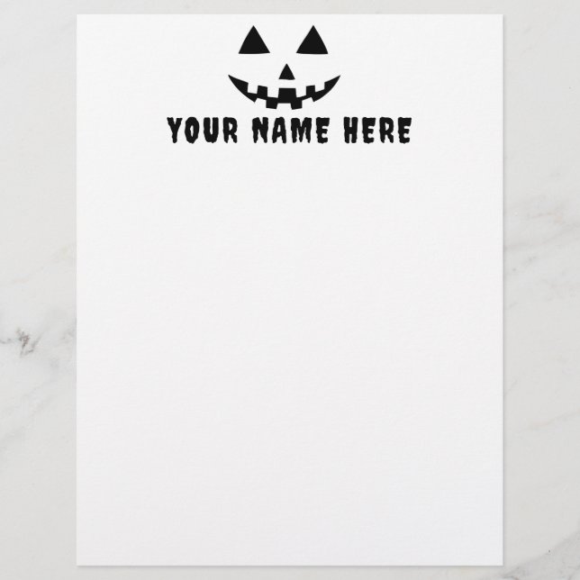 Personlig Pumpkin Halloween ditt namn Brevhuvud (Framsida)