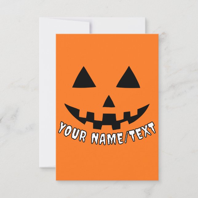 Personlig Pumpkin Halloween ditt namn eller din te Kort (Framsida)