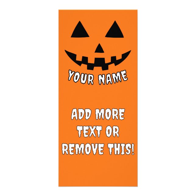 Personlig Pumpkin Halloween ditt namn och text Reklamkort (Framsidan)