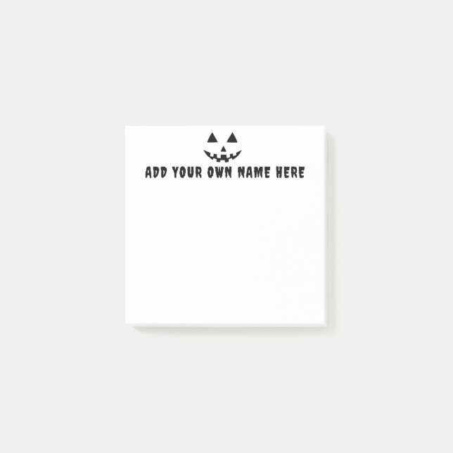 Personlig Pumpkin Halloween ditt namn Post-it Block (Framsida)